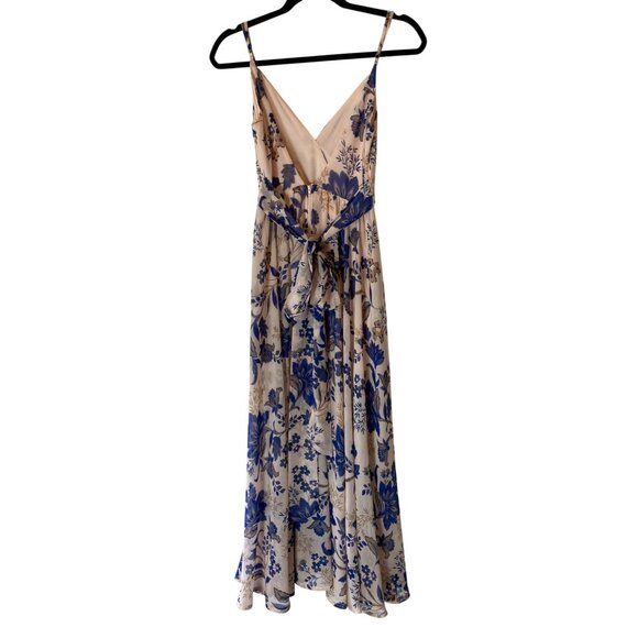 Windsor Maxi Dress Blue & White Floral Tie Back Small - Picture 4 of 11